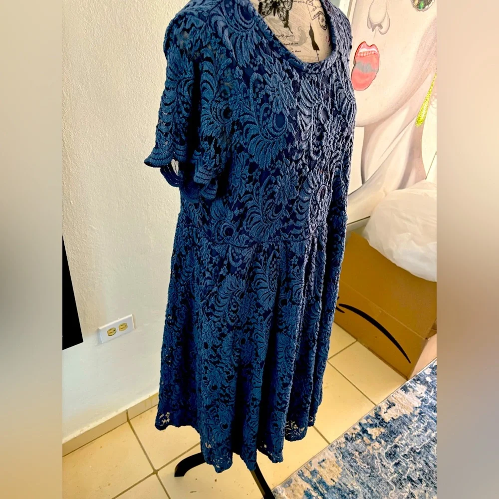 Bundle 2 for $30. Torrid Blue Ruffled Midi Dress. Size 3XL. - Picture 4 of 6